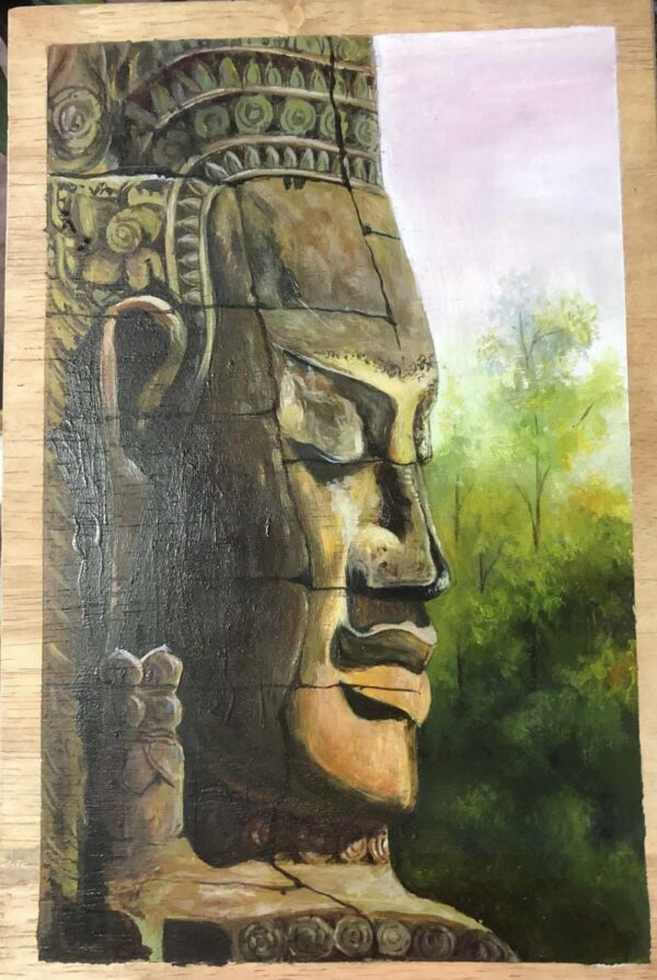 Bayon Temple Painting on recycle wood