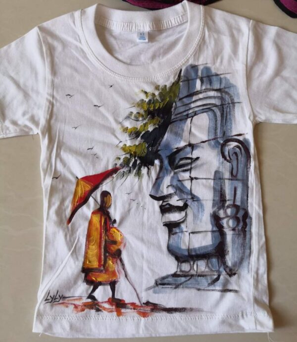 Bayon Temple  With Monk T-shirt Painting