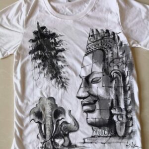 Elephant with Bayon T-shirt Painting