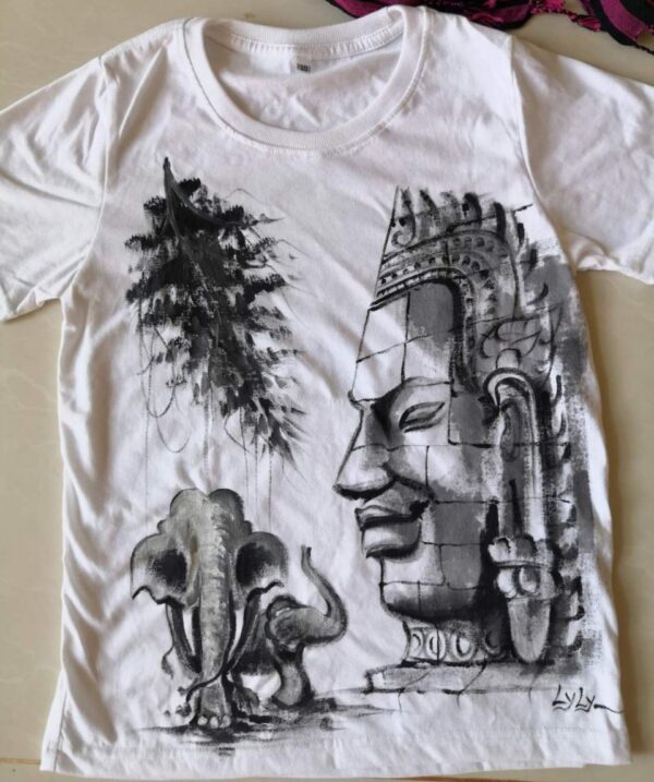 Elephant with Bayon T-shirt Painting